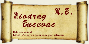 Miodrag Bučevac vizit kartica